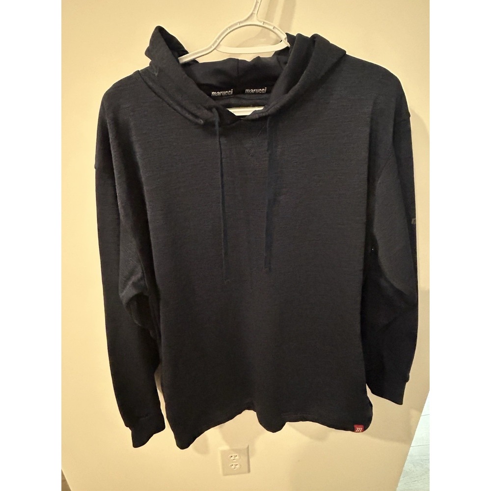 Marucci Pullover Hoodie Men's Navy M Long Sleeve Knit Polyester Logo